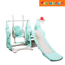 Blue 3-in-1 Mushroom Slide with Swing and Ball Ring Set