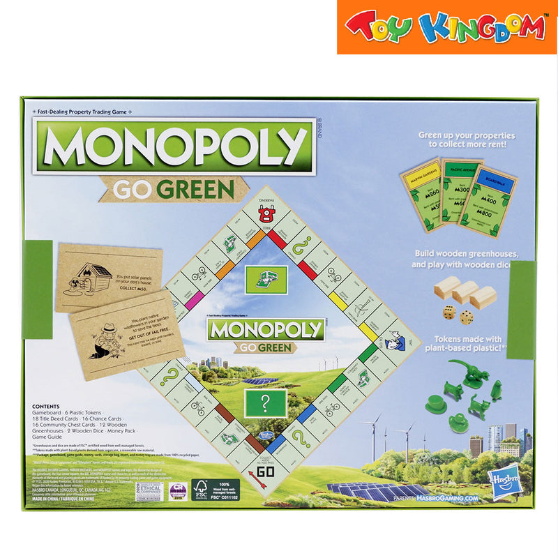 Hasbro Gaming Monopoly Goes Green Board Game
