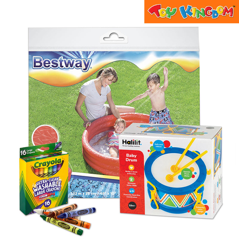 Bestway Bundle Pool + Crayola Ultra-Clean Washable + Halilit Baby Drum