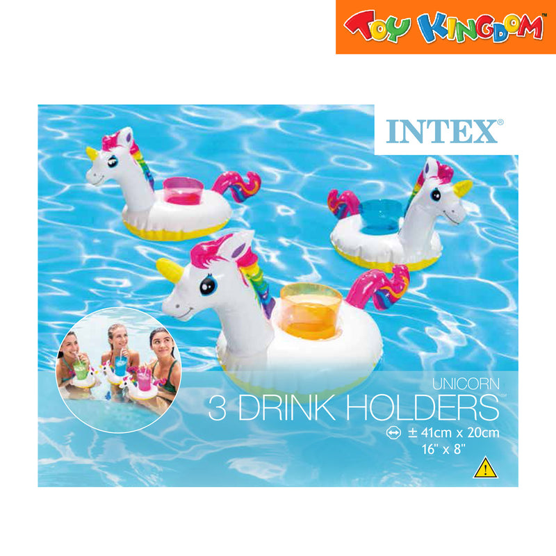 Intex Sand & Summer Unicorn White 3 Pack 15in x 8in Drink Holders Set