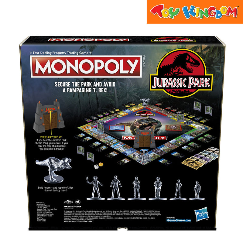 Hasbro Gaming Monopoly Jurassic Park Board Game