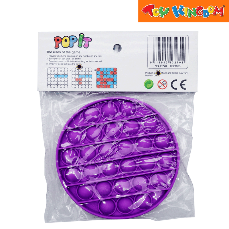 Push and Pop Game Round Purple Fidget Toy