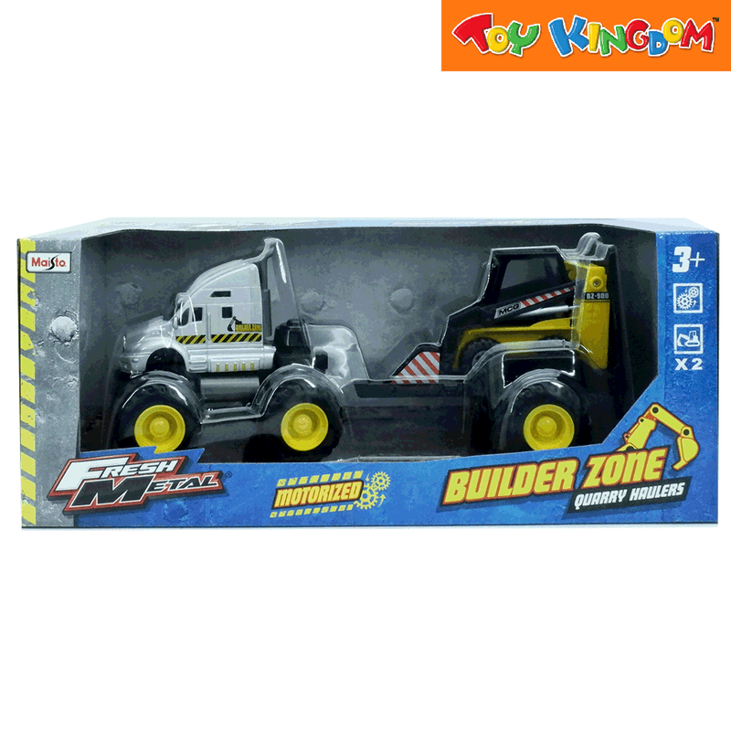 Maisto Builder Zone Quarry Haulers with St. Skid White Die-cast Toy