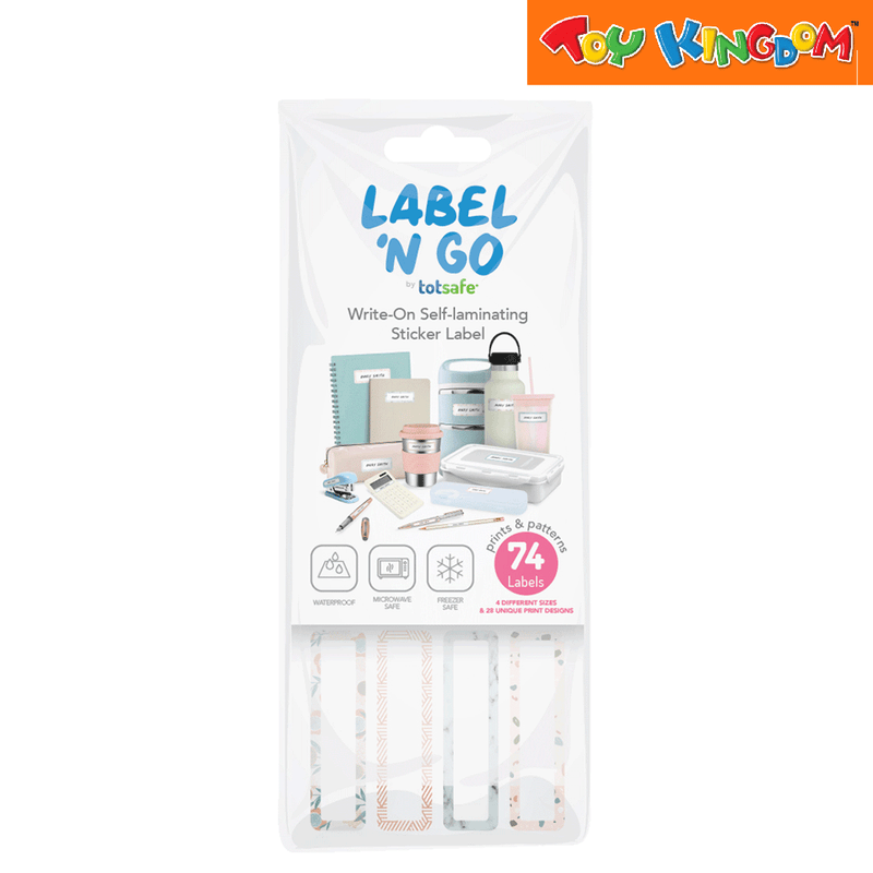 Totsafe Label 'n Go Prints and Patterns Write-On Self-Laminating Stickers