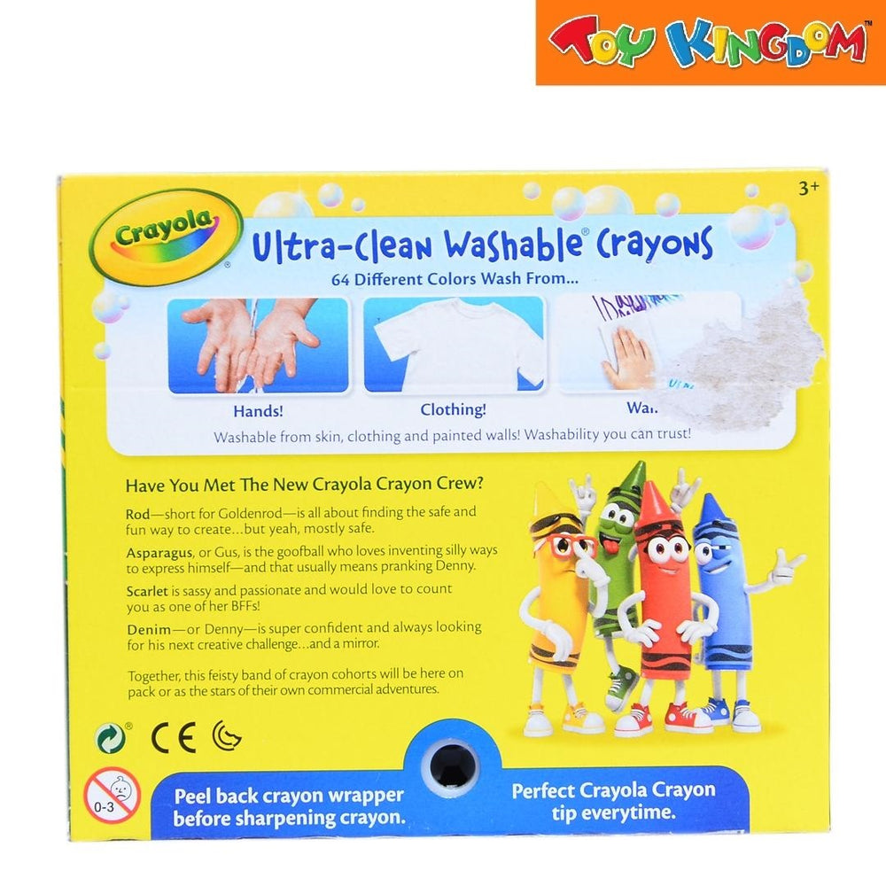 Crayola 64 Ultra-Clean Washable Crayons Toy Kingdom