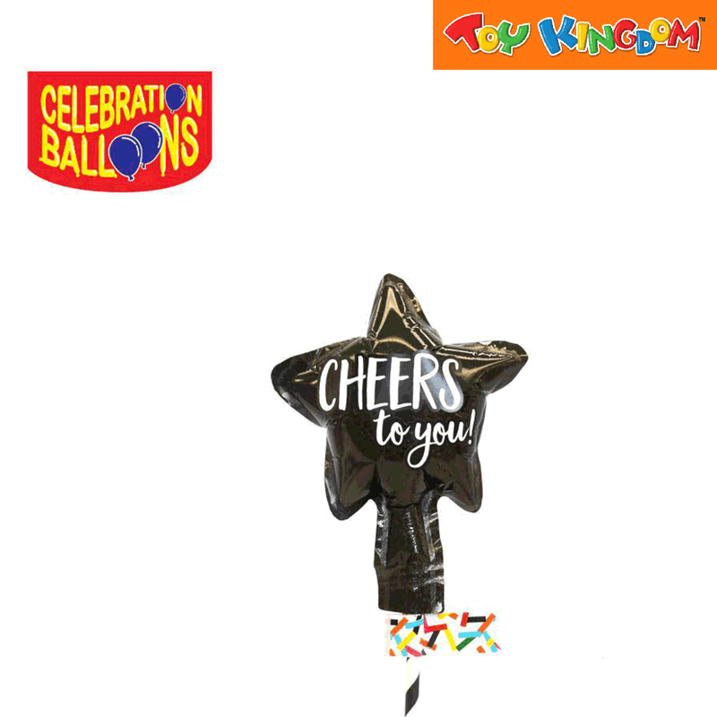 Hallmark Party! Party! Black/Rosegold/Silver Mini Balloon Cake Toppers