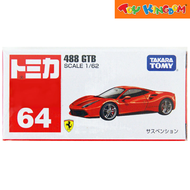 Tomica No.64 Ferrari 488 GTB Red Die-cast Vehicle