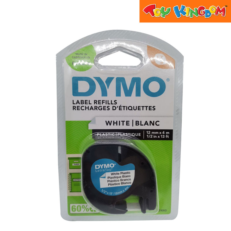 Dymo Letra Tag White Plastic Label