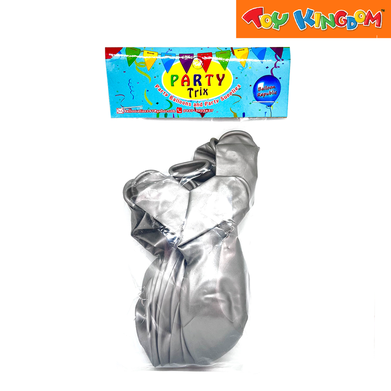 Silver 12 pcs 11 inch Plain Metallic Latex Balloons