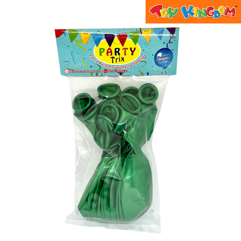 Green 12 pcs 11 inch Plain Metallic Latex Balloons