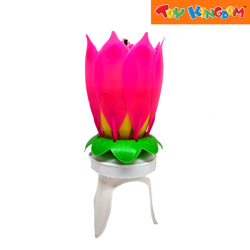 Rotating Lotus Flower Cake Candle with Music