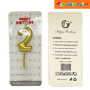 Gold No. 2 Cake Number Candle