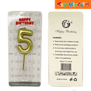 Gold No. 5 Cake Number Candle
