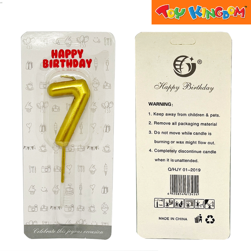 Gold No. 7 Cake Number Candle