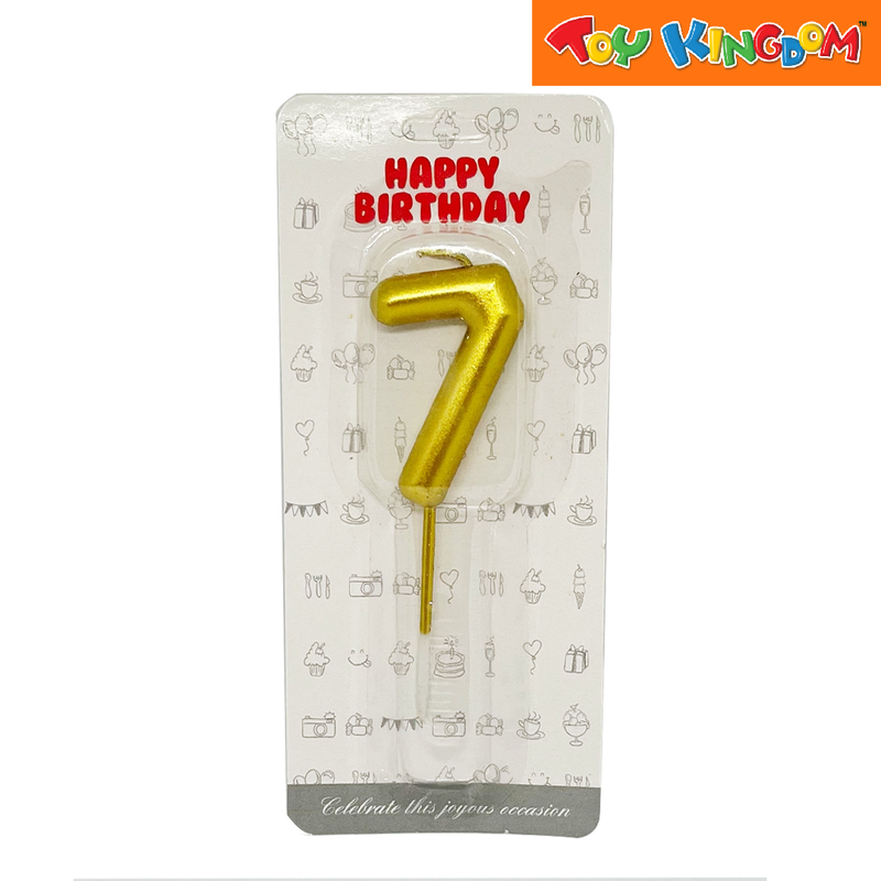 Gold No. 7 Cake Number Candle