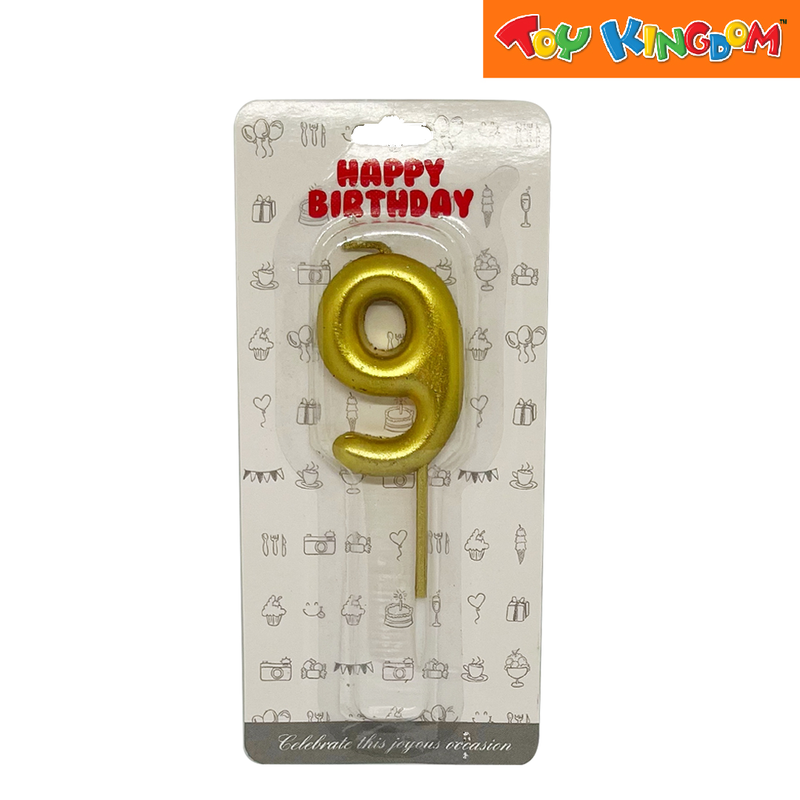 Gold No. 9 Cake Number Candle