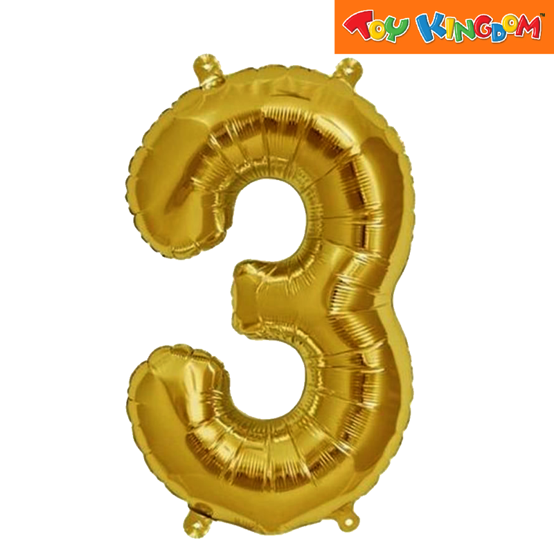 Gold No. 3 Foil Balloon