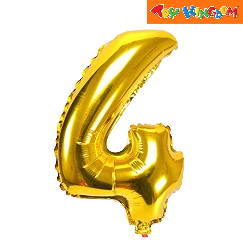 Gold No. 4 Foil Balloon