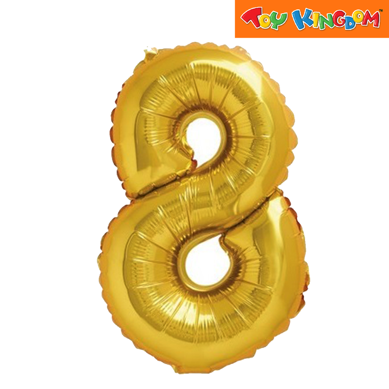 Gold No. 8 Foil Balloon