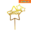 Gold Happy Birthday Cake Topper