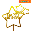 Gold Happy Birthday Cake Topper