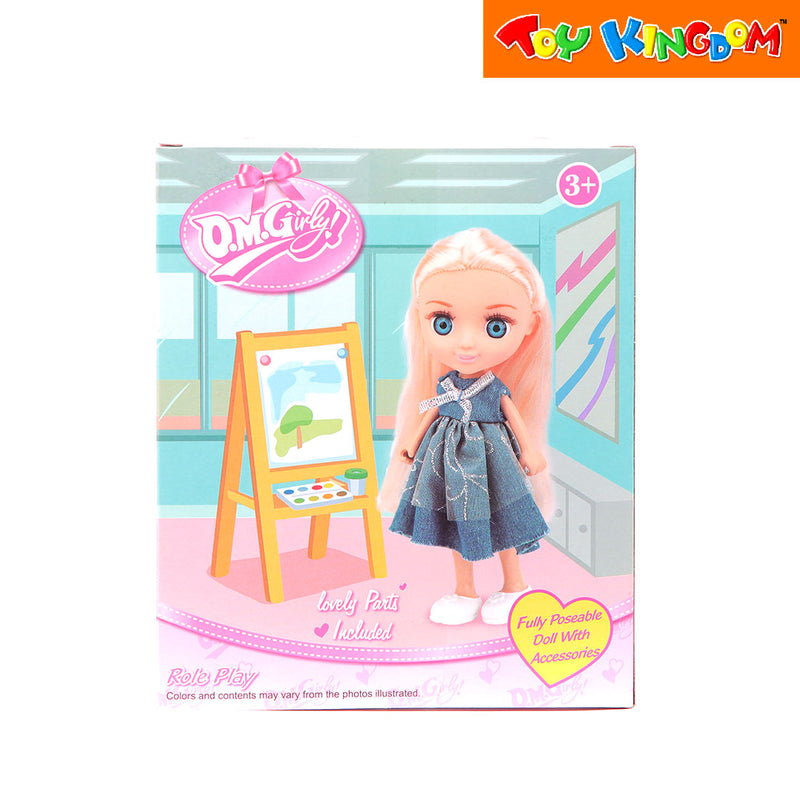 O.M.Girly Role Play Fastfood Crew Poseable Doll Playset