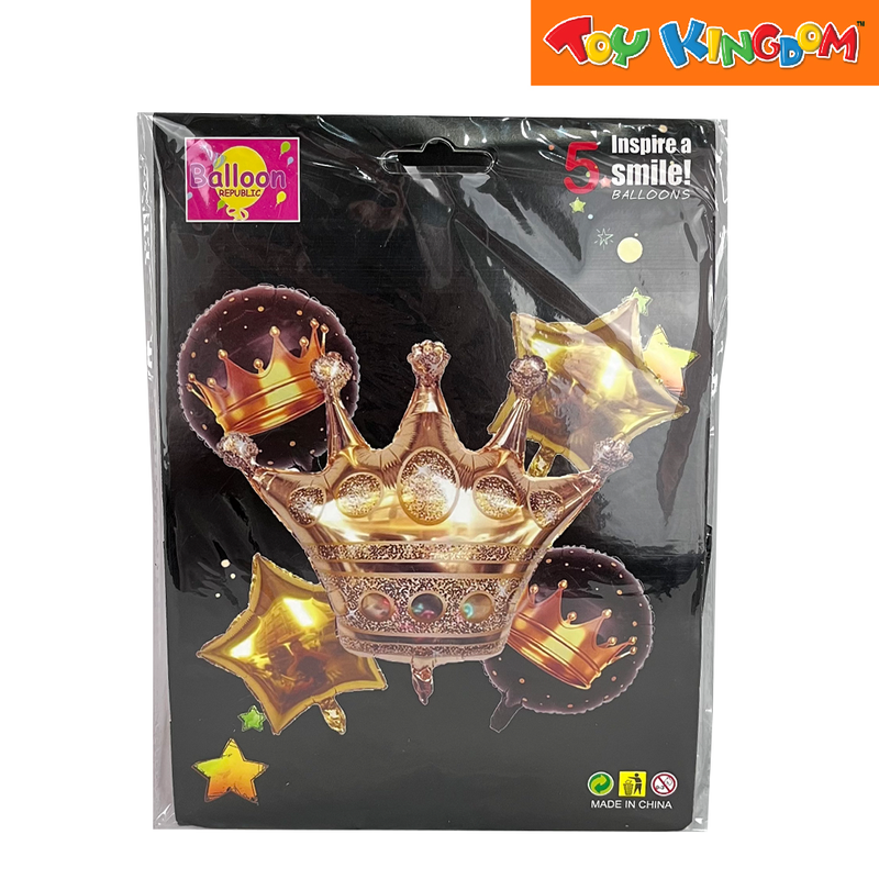 Crown 5-in-1 Foil Balloon Set
