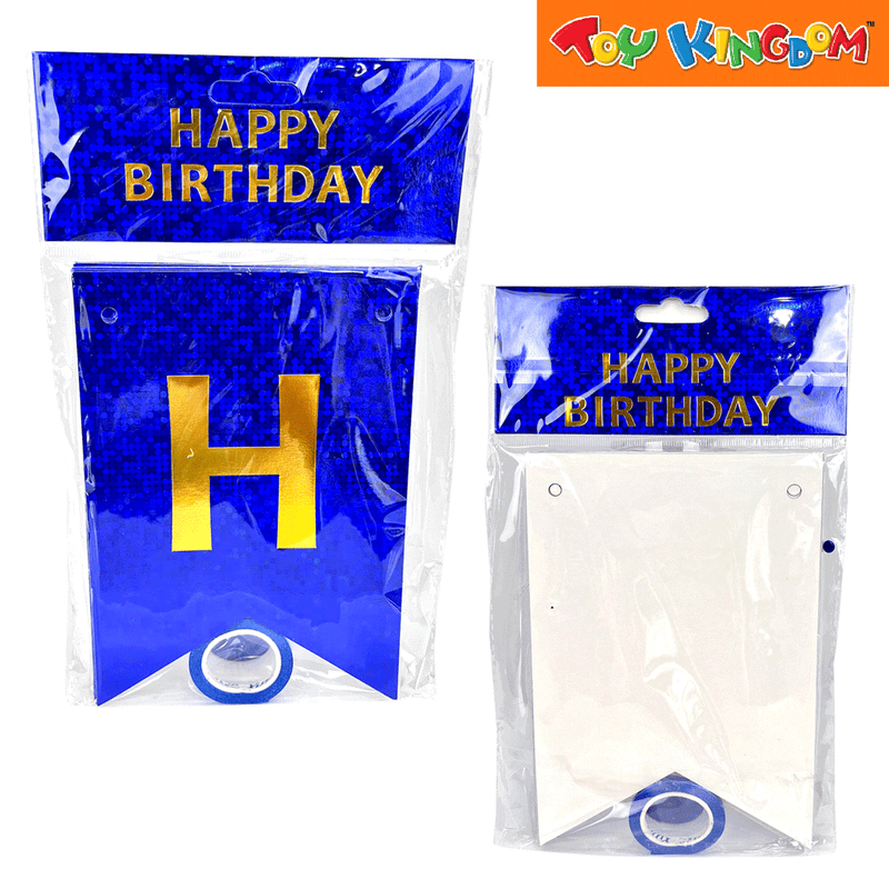 Blue Happy Birthday Banner