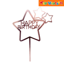 Rose Gold Happy Birthday Cake Topper