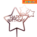 Rose Gold Happy Birthday Cake Topper
