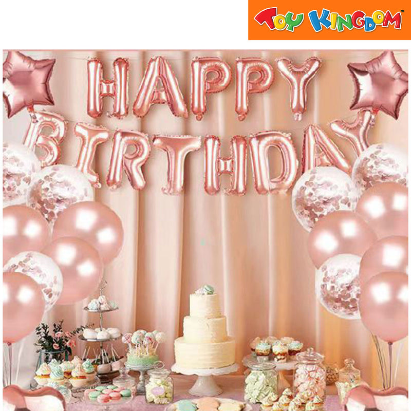 Rose Gold Assortment 1 Happy Birthday Balloon Set