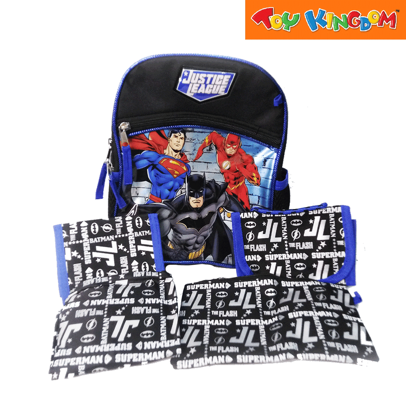 Justice League 10 inch Backpack Bag with 4pcs Accessories