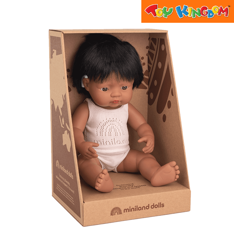 Miniland Hispanic Boy With Hearing Aid 38 cm Baby Doll