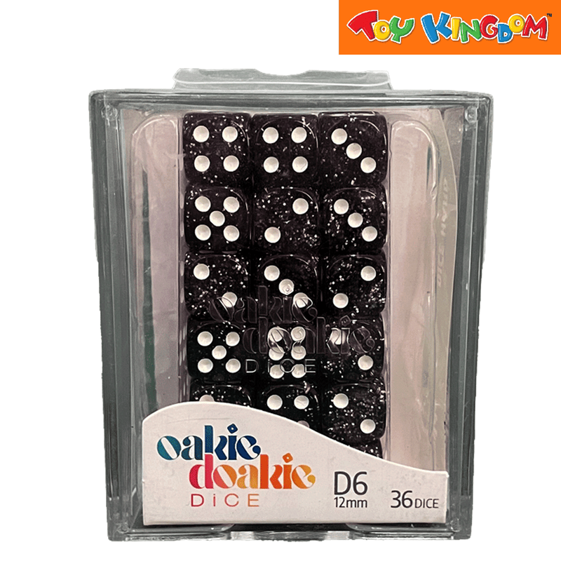 Oakie Doakie Dice D6 Speckled Black 36 pcs 12 mm Dice Set