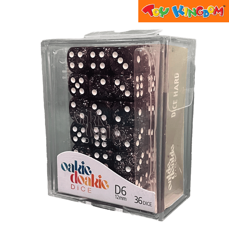 Oakie Doakie Dice D6 Speckled Black 36 pcs 12 mm Dice Set