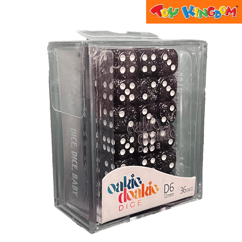 Oakie Doakie Dice D6 Speckled Black 36 pcs 12 mm Dice Set