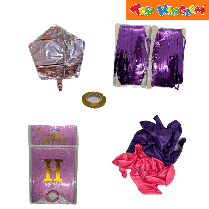 Happy Birthday Purple Balloon Set