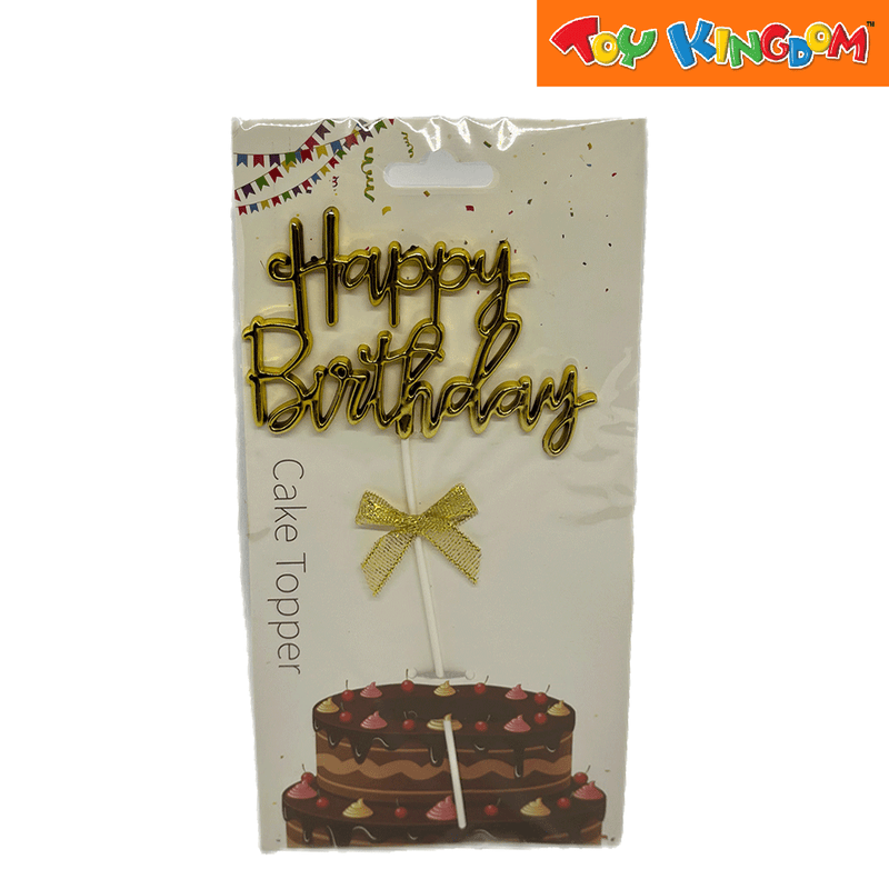 Happy Birthday Gold Cake Topper