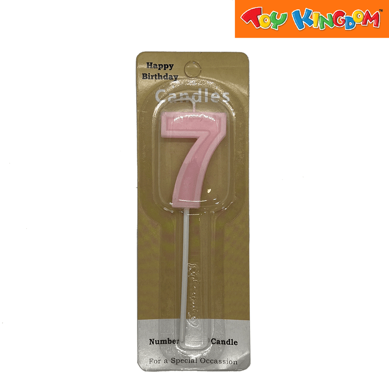 Pink No. 7 Candle with Long Stick