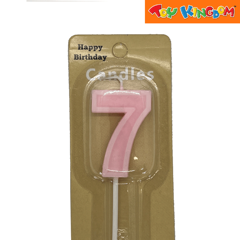 Pink No. 7 Candle with Long Stick