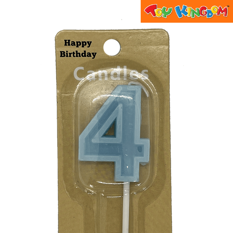 Blue No. 4 Candle with Long Stick