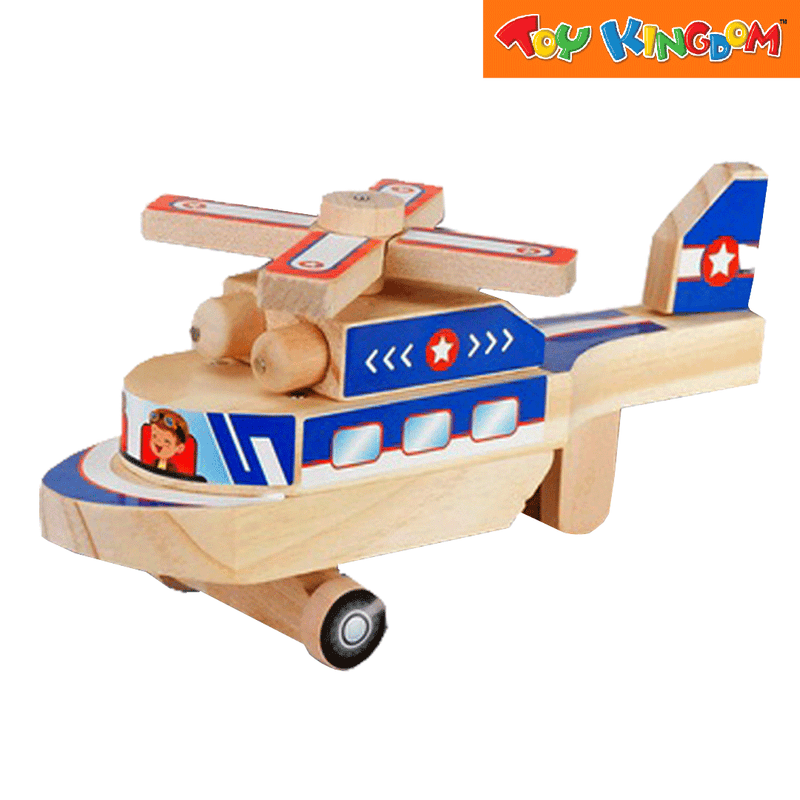 Workpro Kids Superfast Helicopter Wooden Toy