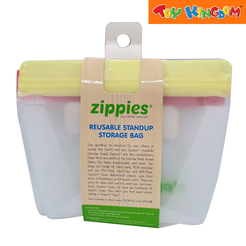 Zippies Lab Multicolor 3 pcs Small Stand-Up Reusable Bags