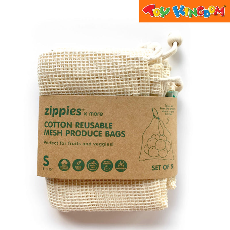 Zippies Lab 5 pcs Medium Cotton Mesh Produce Bags