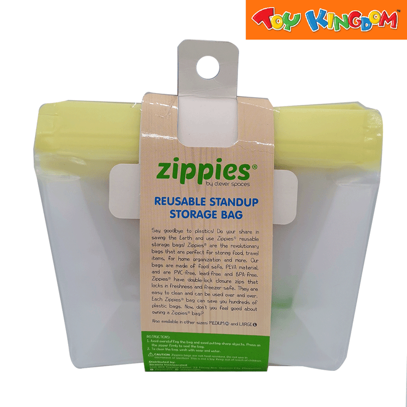 Zippies Lab Yellow 3 pcs Small Stand-Up Reusable Bags