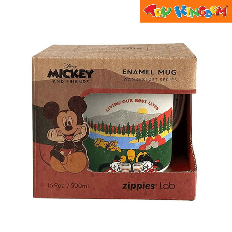 Zippies Lab Disney Mickey and Friends Wanderlust Series Living Our Best Lives 500 ml Enamel Mugs
