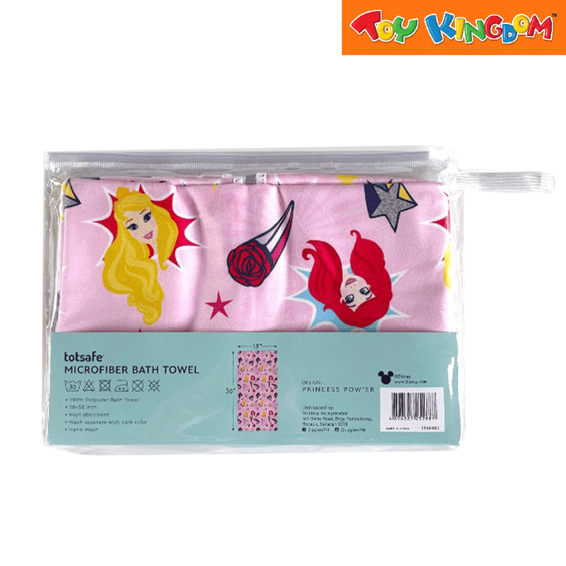 Totsafe Disney Princess Quick Dry Microfiber Towels Princess Power 18in x 36in Bath Towel