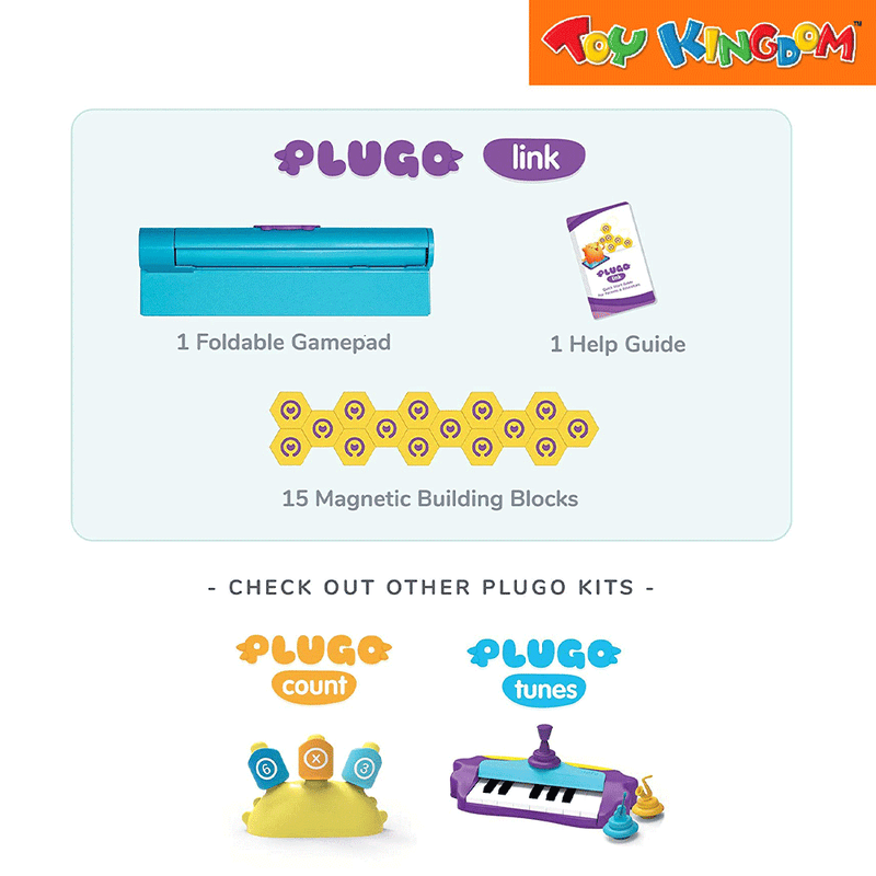 Plugo STEM Pack by PlayShifu - Count, Letters & Link (3in1) | Math, Words,  Magnetic Blocks, Puzzles | 4-10 Years STEM Toys | Gift Boys & Girls (Works
