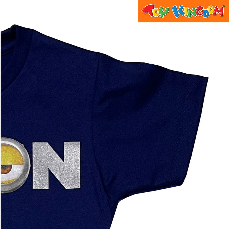 Minions Bored Navy Blue  Round Neck Shirt