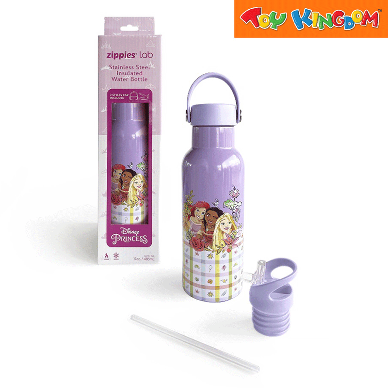 Zippies Lab Disney Princess Floral Plaid Purple 17 oz Tumbler